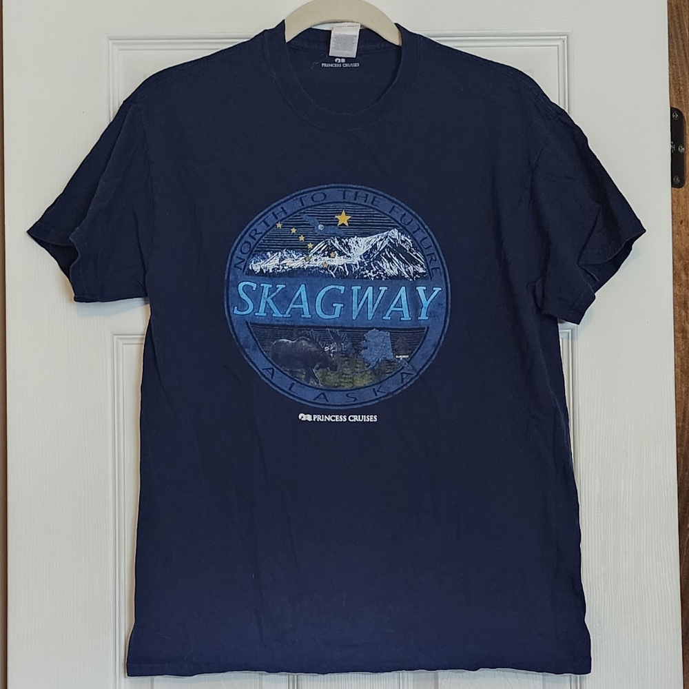 Alaska Skagway Blue Graphic T-Shirt
